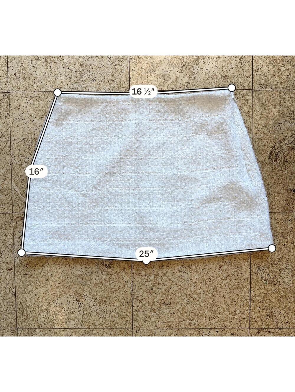 Abercrombie Tweed Mini Skirt/Skort Cream Lined Womens Large NWT Preppy Coquette - Picture 3 of 7